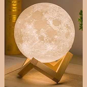 3D Moon Lamp 3 Colours 15 cm Changeable Sensor for Bedroom Touch Moonlight Lamp with Stand USB for Bedside