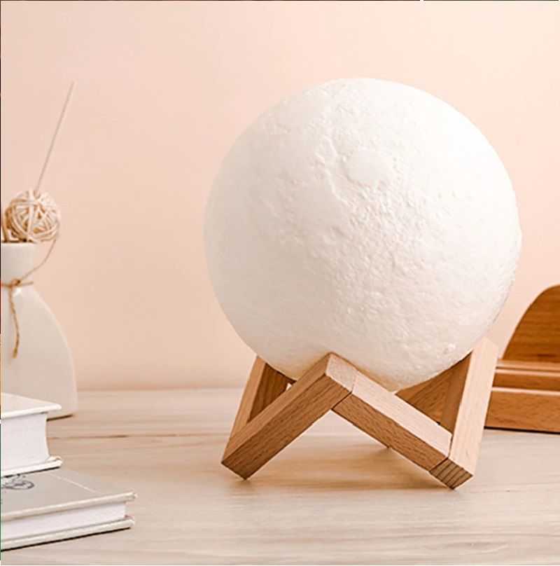 3D Moon Lamp 3 Colours 15 cm Changeable Sensor for Bedroom Touch Moonlight Lamp with Stand USB for Bedside