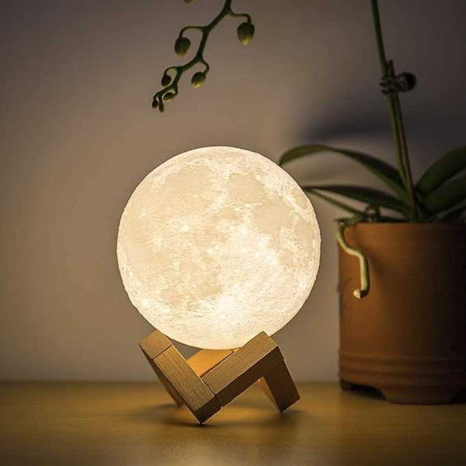 3D Moon Lamp 3 Colours 15 cm Changeable Sensor for Bedroom Touch Moonlight Lamp with Stand USB for Bedside